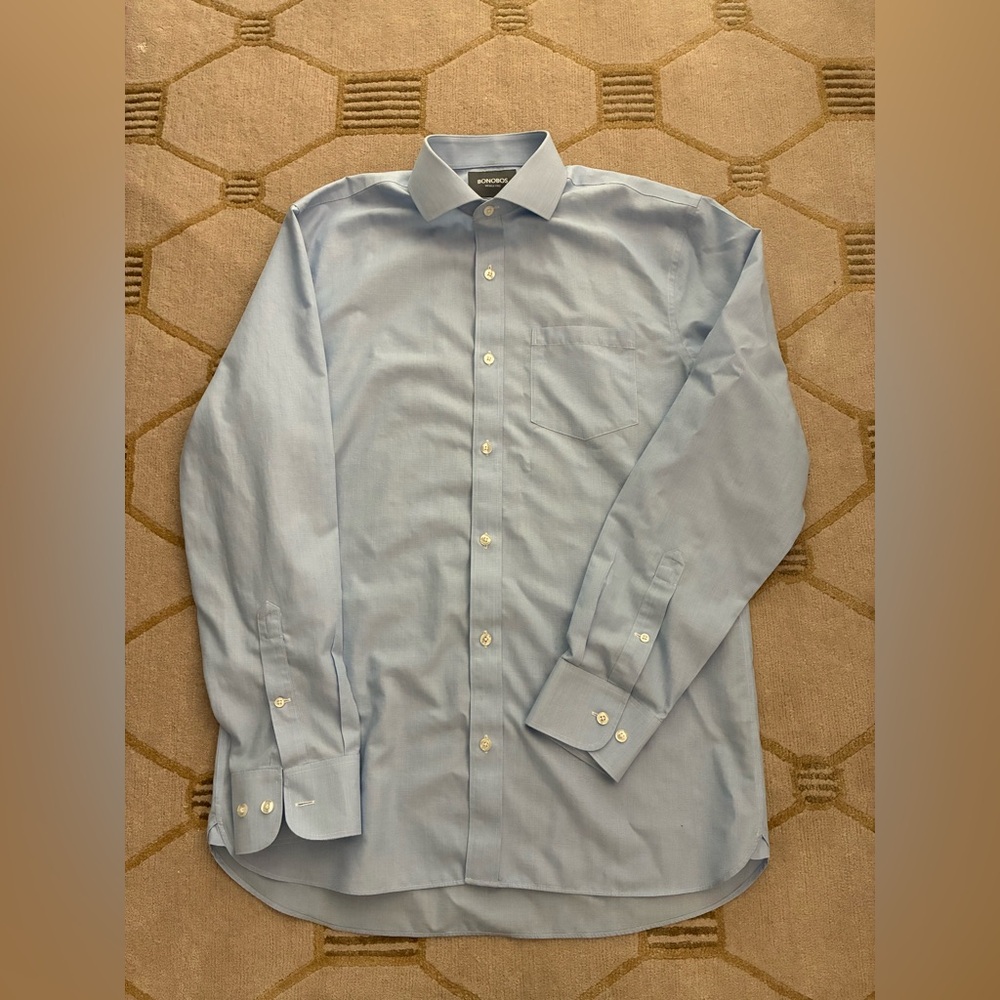 Bonobos Spread Collar Wrinkle-Free Standard Fit Dress Shirt 15.5, 35